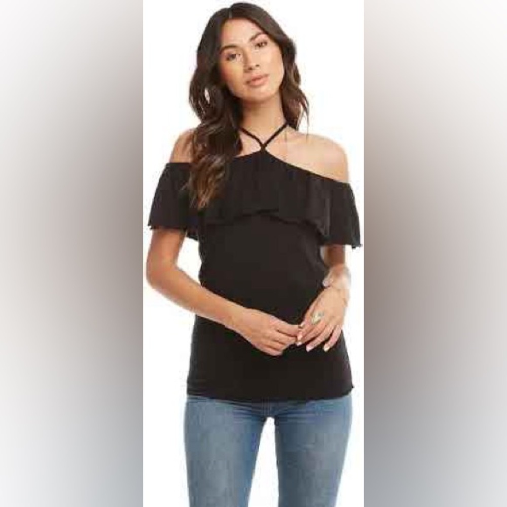 Chaser Baby Ruffle cold shoulder top